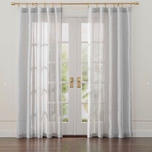3 Crate & Barrel Linen Sheer Curtain Panels